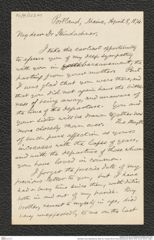 Nachlass Franz Steindachner, Brief von Thomas Hill an Franz Steindachner (08.04.1874), Inv.Nr. 223.01, Seite 1